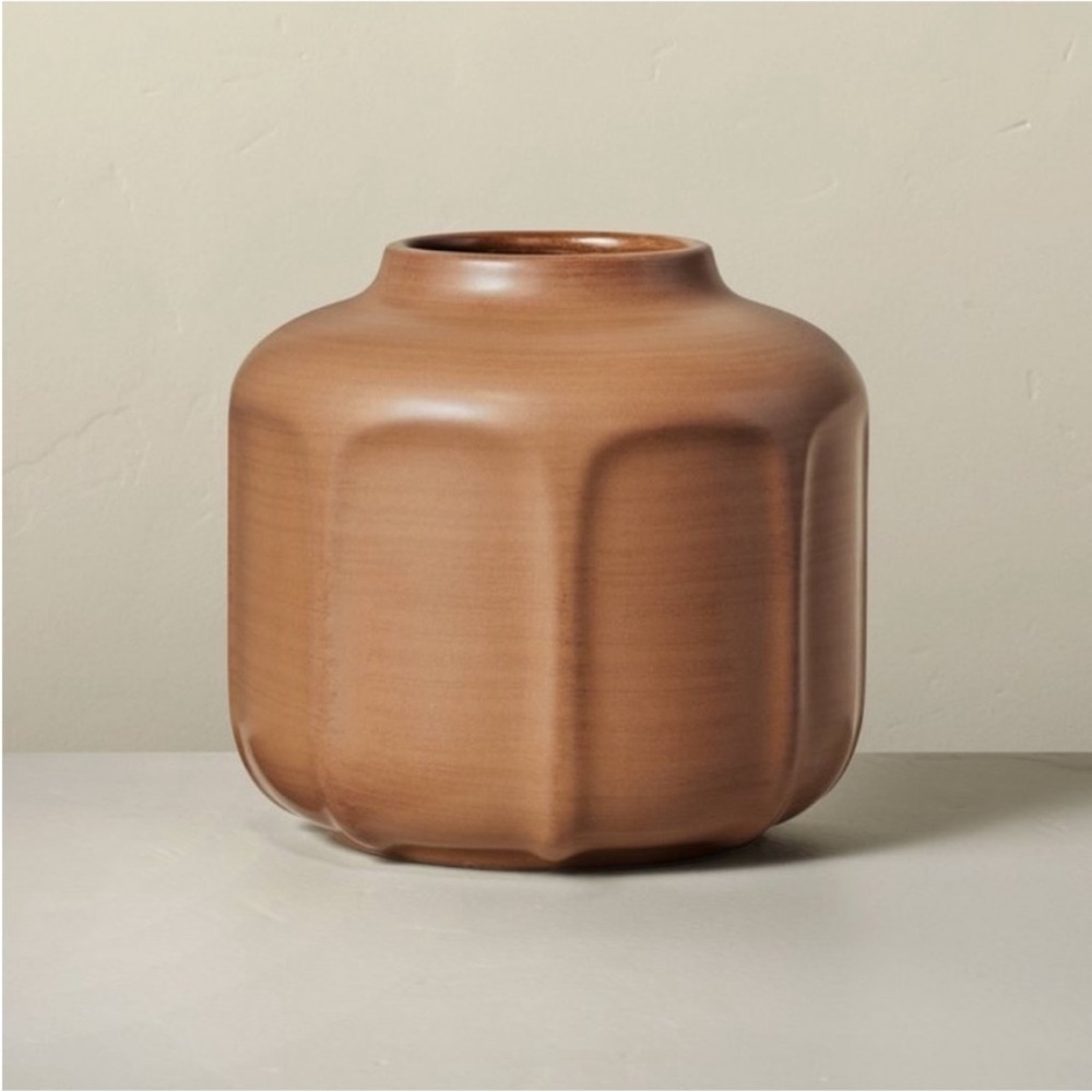 NWT Faceted Ceramic Vase Brown - Hearth & Hand™ with Magnolia